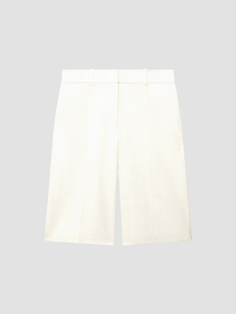 Another Tomorrow Women's Bermuda Pants - Off White - Size 10