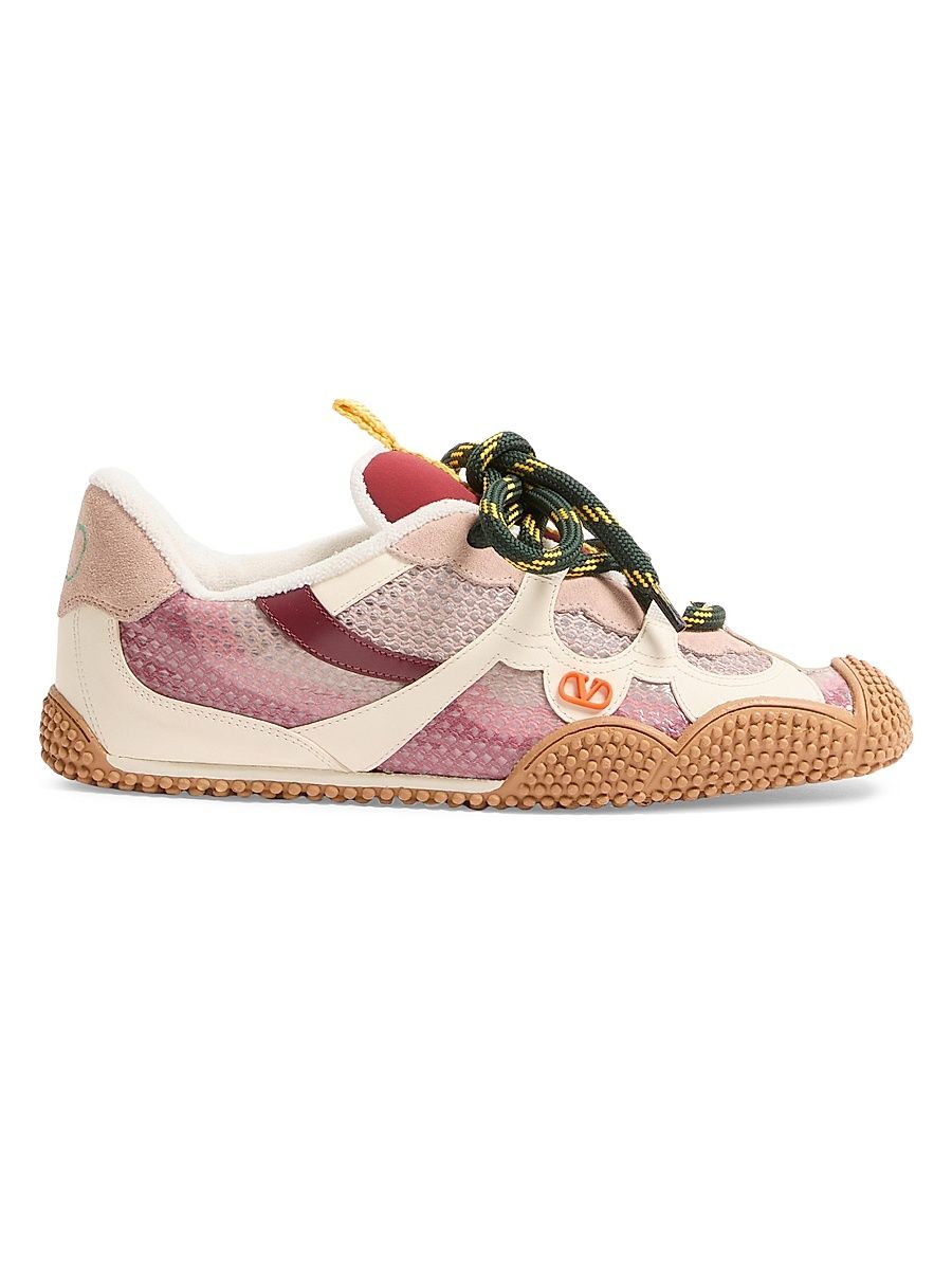 Women's Amphibia Sneakers in Rubberized Calfskin - Multicolor Pink - Size 6.5