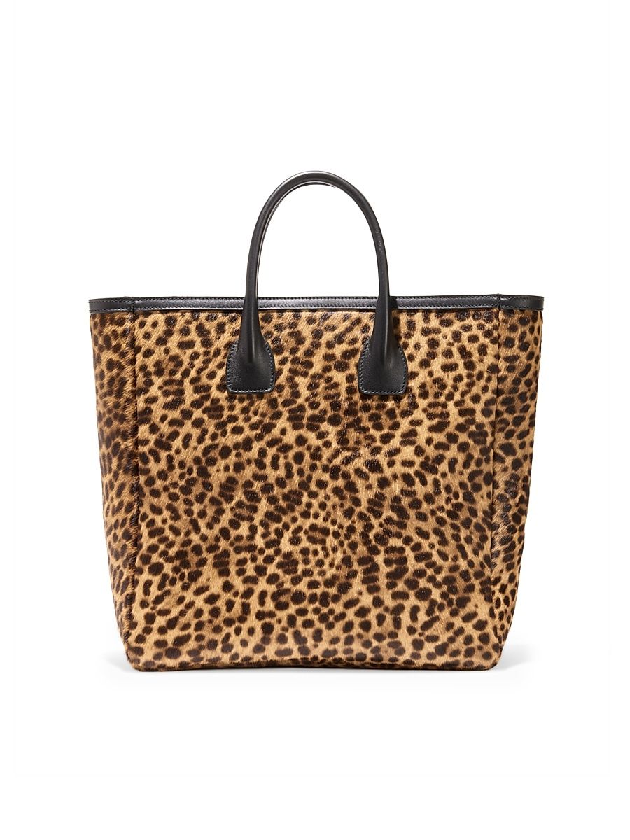 Women's Freddie Leopard-Print Calf Hair Tote Bag - Brown Leopard Print