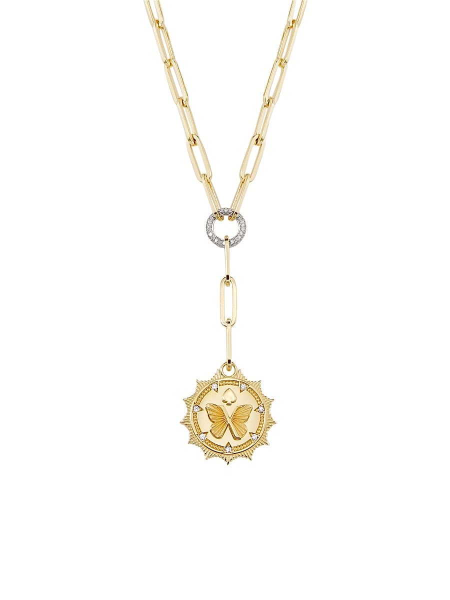 Women's Reverie 18K Yellow Gold & 0.32 TCW Diamond Pendant Necklace - Yellow Gold - Size 18