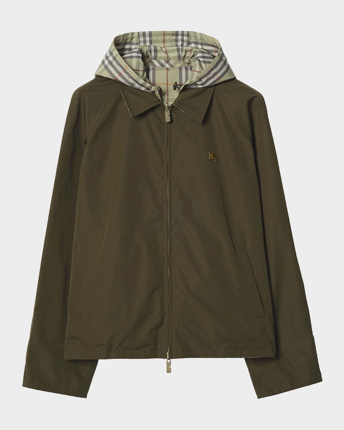 Men & apos;s Reversible Check Cotton Hooded Jacket