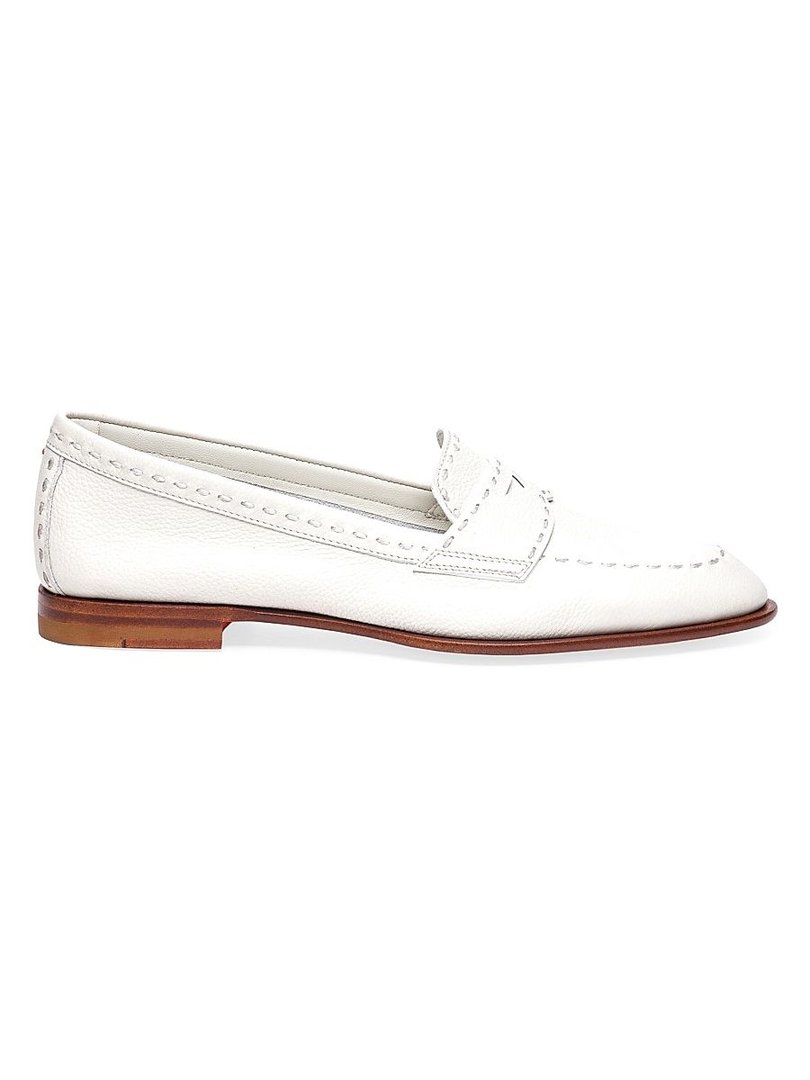 Women's Marlene Leather Loafers - White - Size 7
