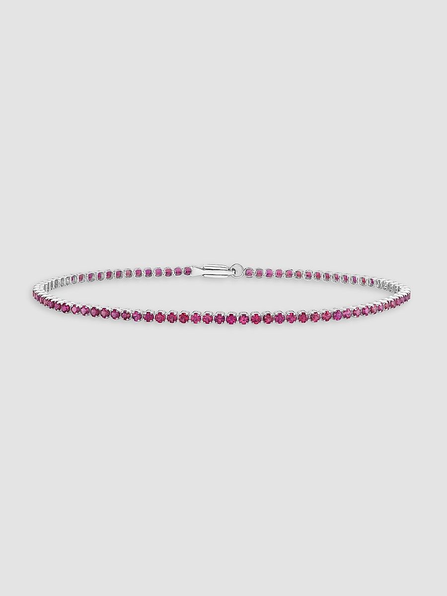 Women's 18K White Gold & Ruby Bracelet - White Gold