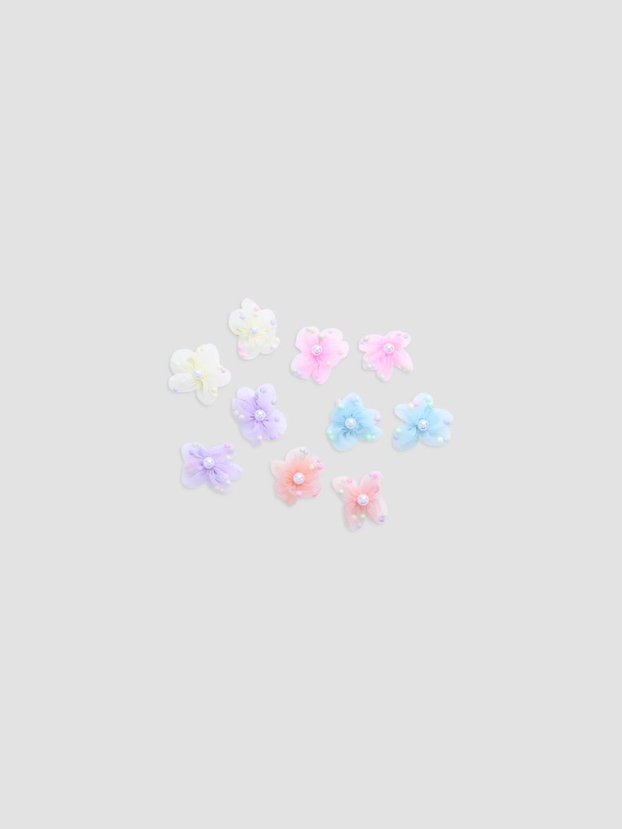 Mimi Tutu Girl's Girl's Sheer Petal Flower Hair Clip Set - Multicolored