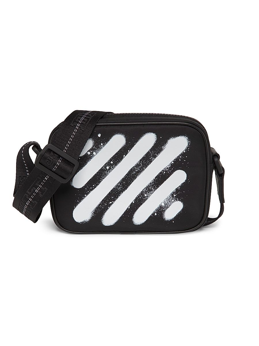 Men's Diag Spray Camera Bag - Black White