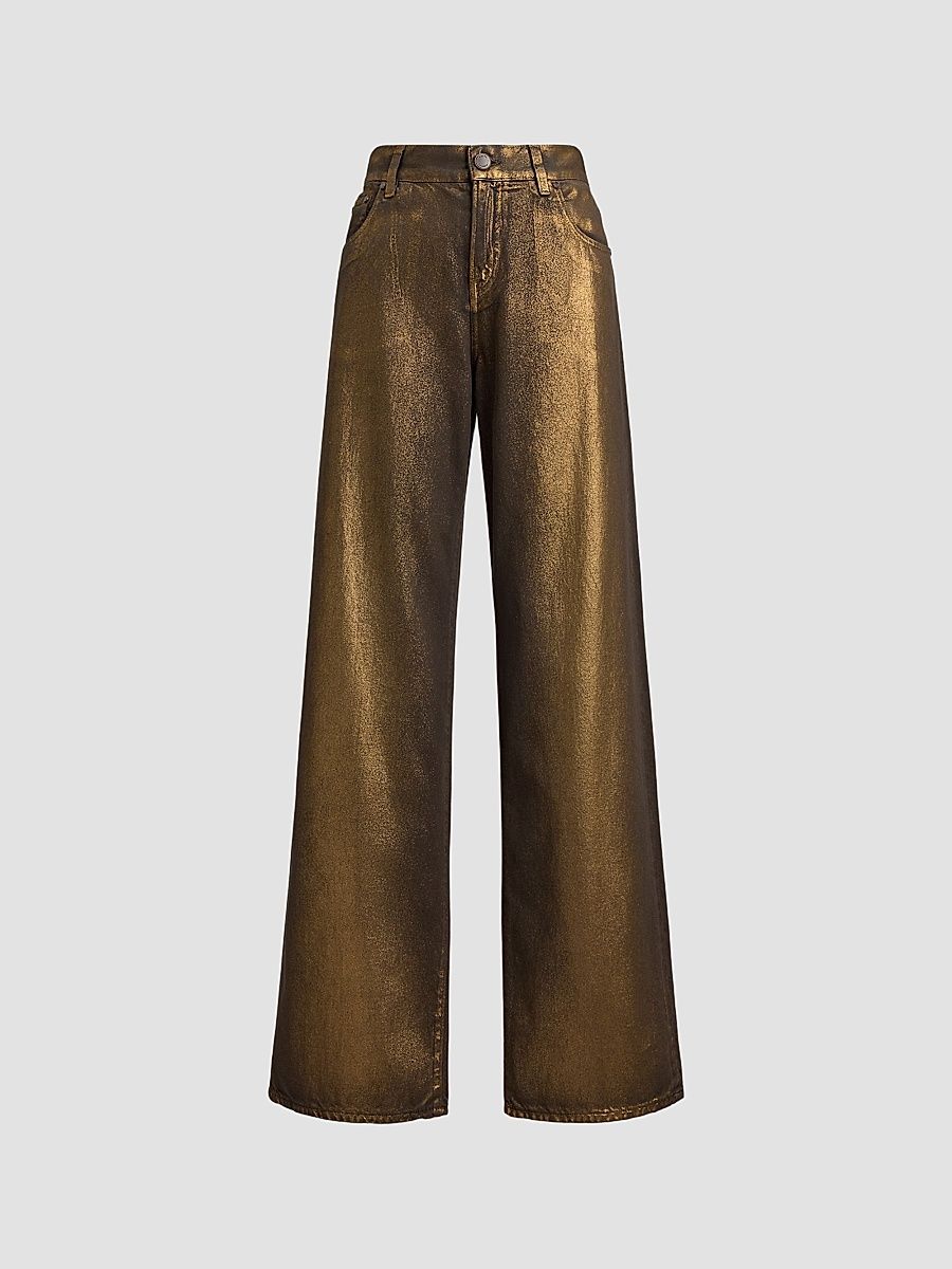 Women's Mercer Relaxed Wide-Leg Jeans - Bronze - Size 24