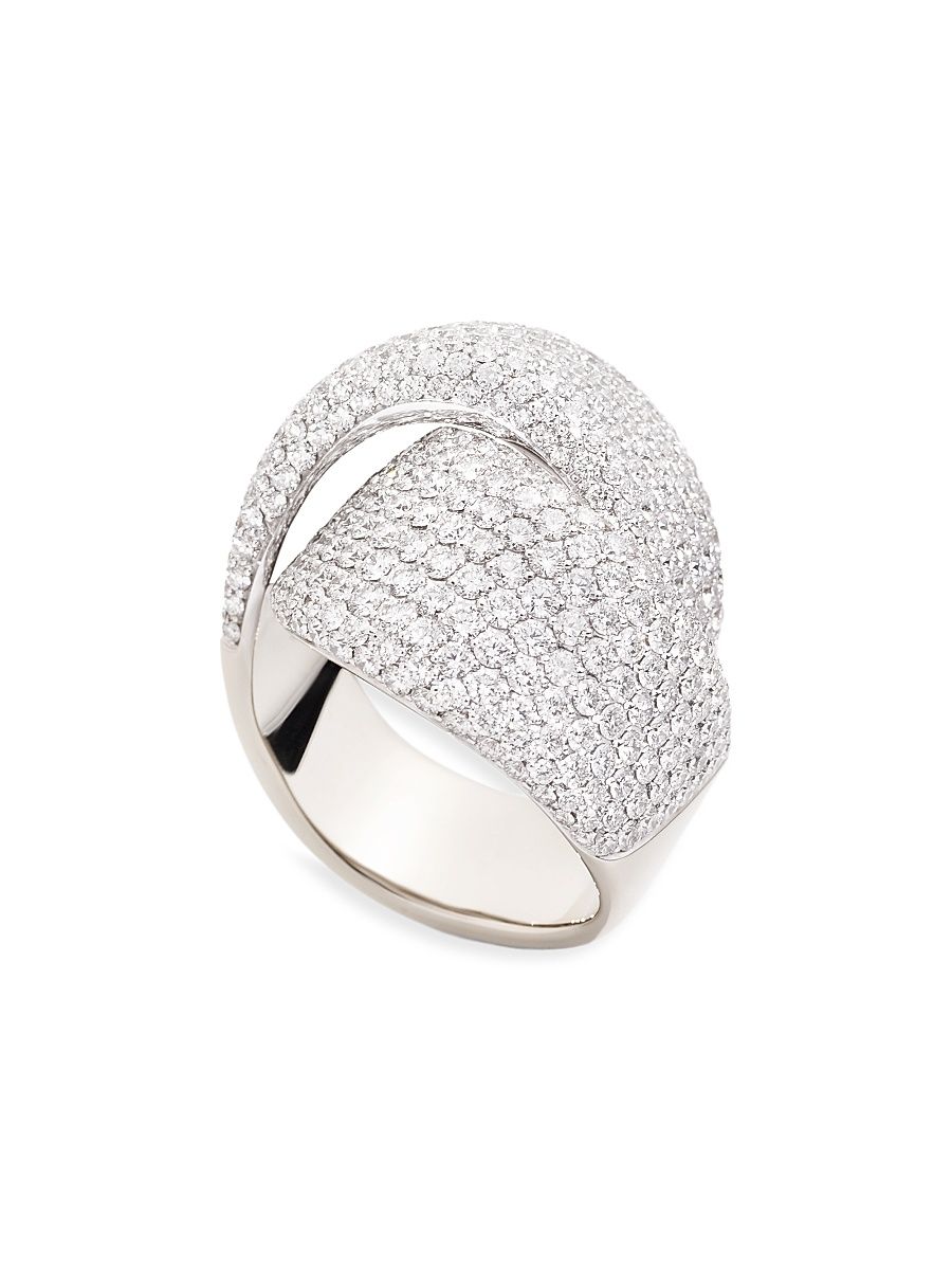 Women's Abbraccio 18K White Gold & 5.93 TCW Diamond Ring - White Gold - Size 7