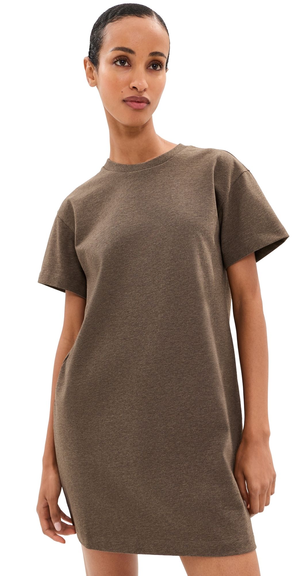 LE BOP Dory T-Shirt Mini Dress Chocolate/Heather Grey XL