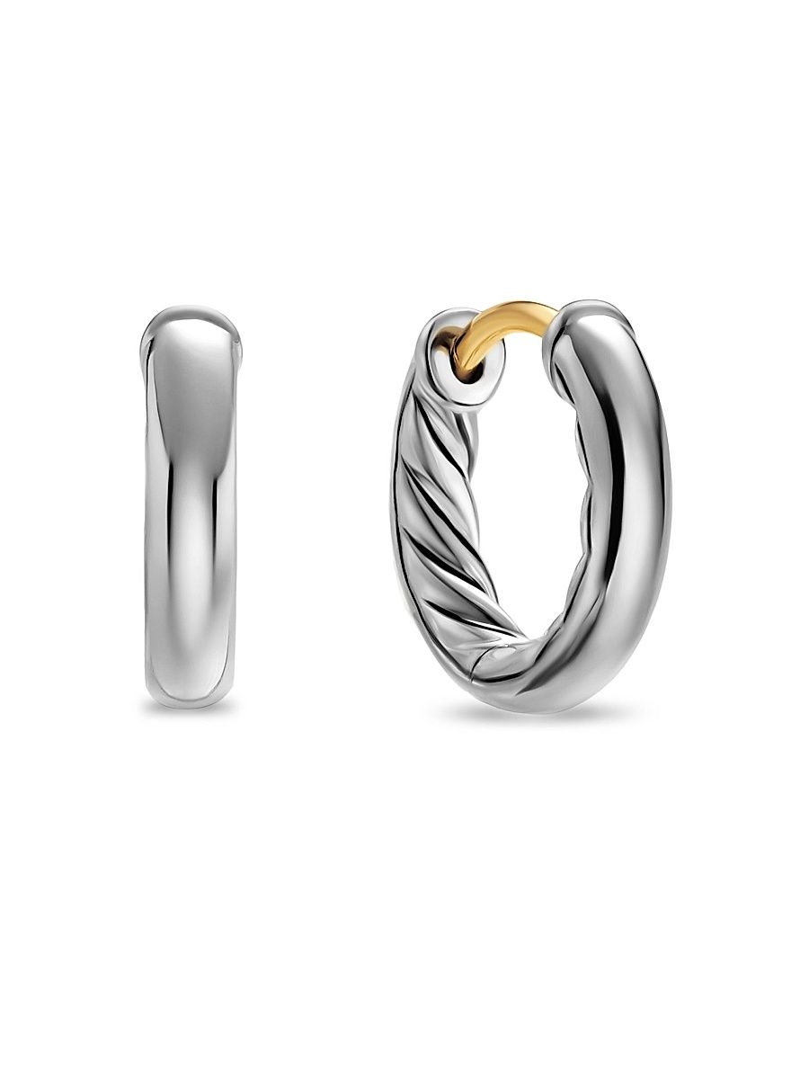Women's DY Mercer Huggie Hoop Earrings in Sterling Silver, 12MM - Silver