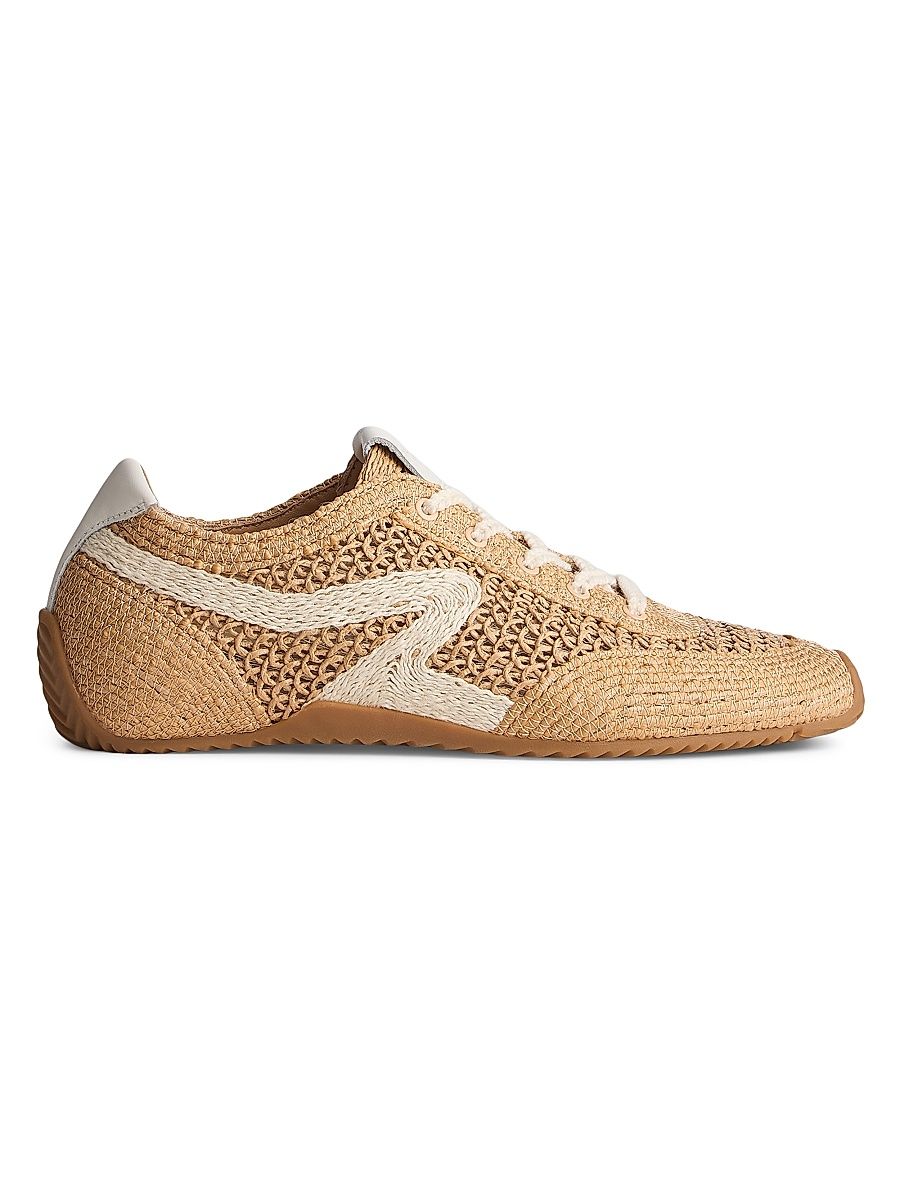 Women's Retro Runner Ultra Slim Sneakers - Natural Raffia - Size 11