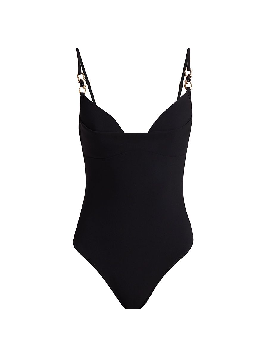 Women's Mahon Trim Detail One-Piece Swimsuit - Black - Size 8