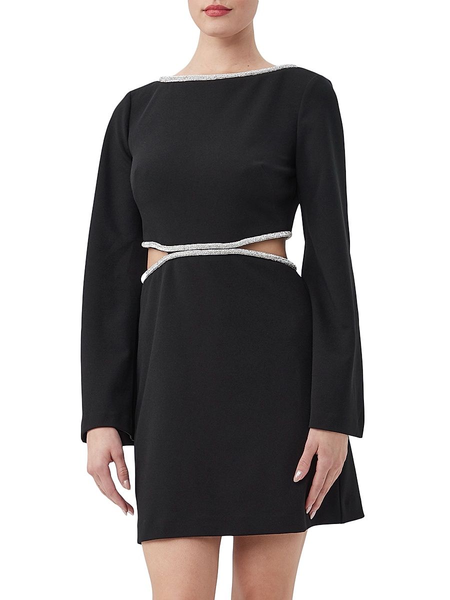 Women's Sabia Rhinestone Minidress - Black - Size 2