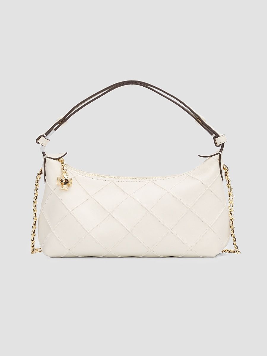Women's Fleming Quilted Leather Pochette - Light Cream