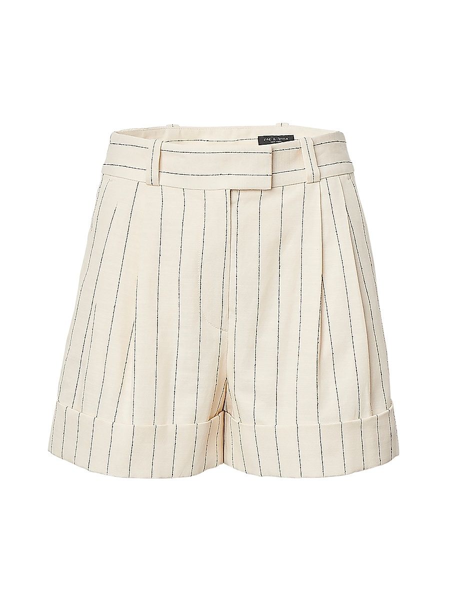 Women's Neila Striped Shorts - White Stripe - Size 16