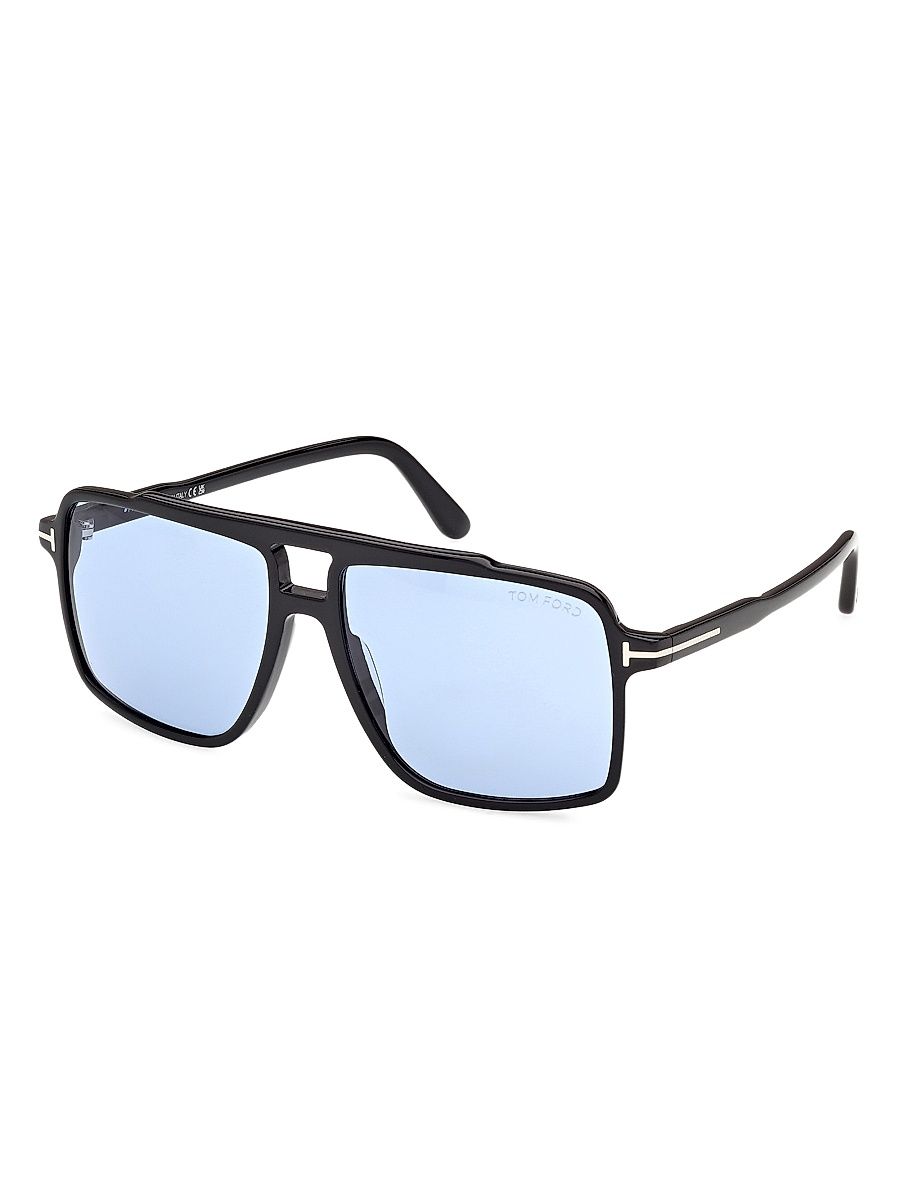 Men's Kemp 59MM Square Sunglasses - Black Blue