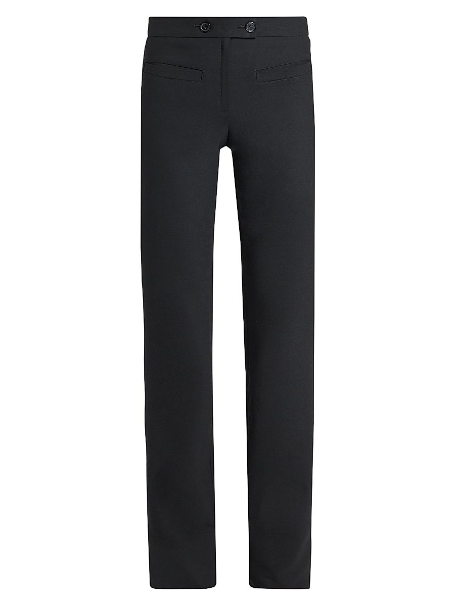 Women's Two-Button Bootcut Pants - Black - Size 2