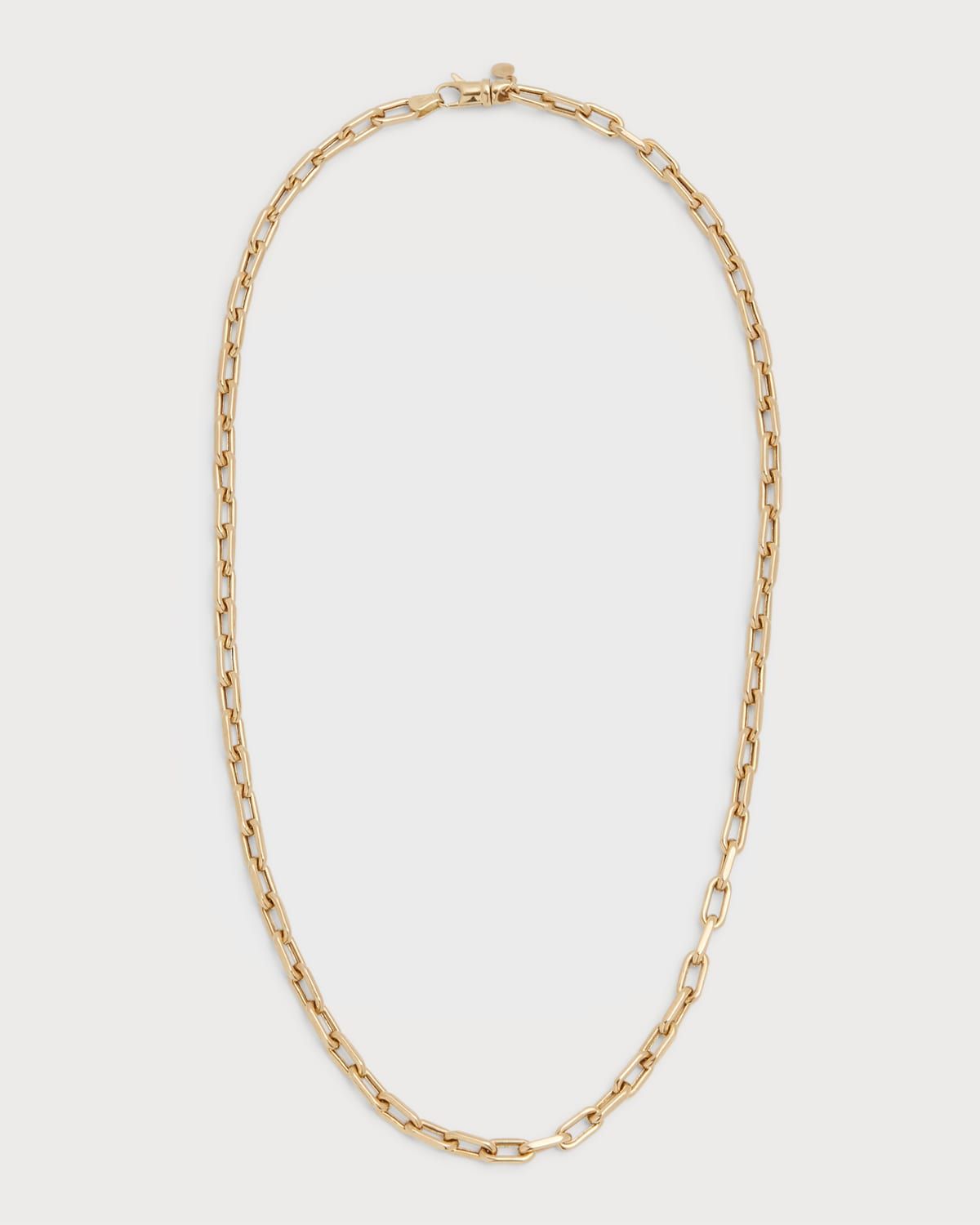 14k Gold Large Open Link Chain Necklace