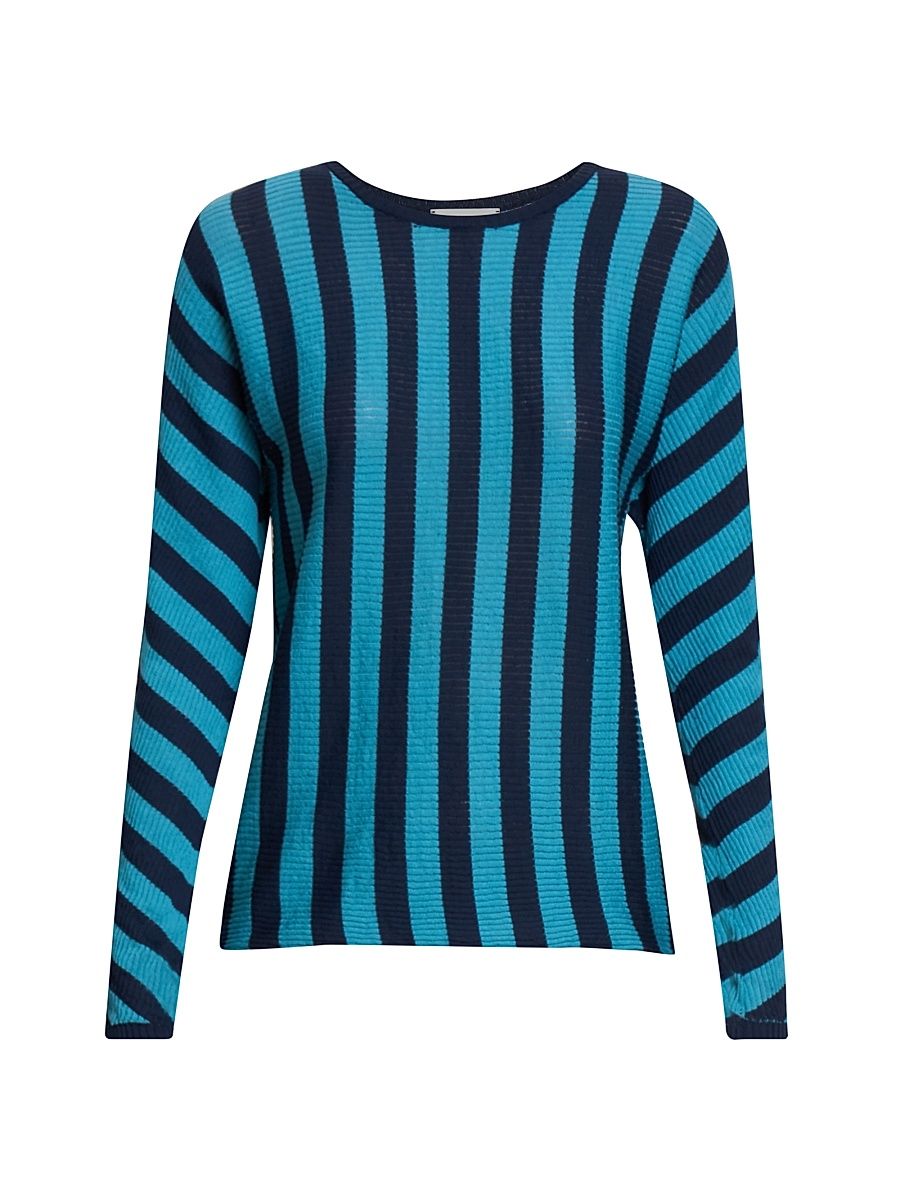 Women's Torance Cotton Striped Sweater - Navy - Size XS