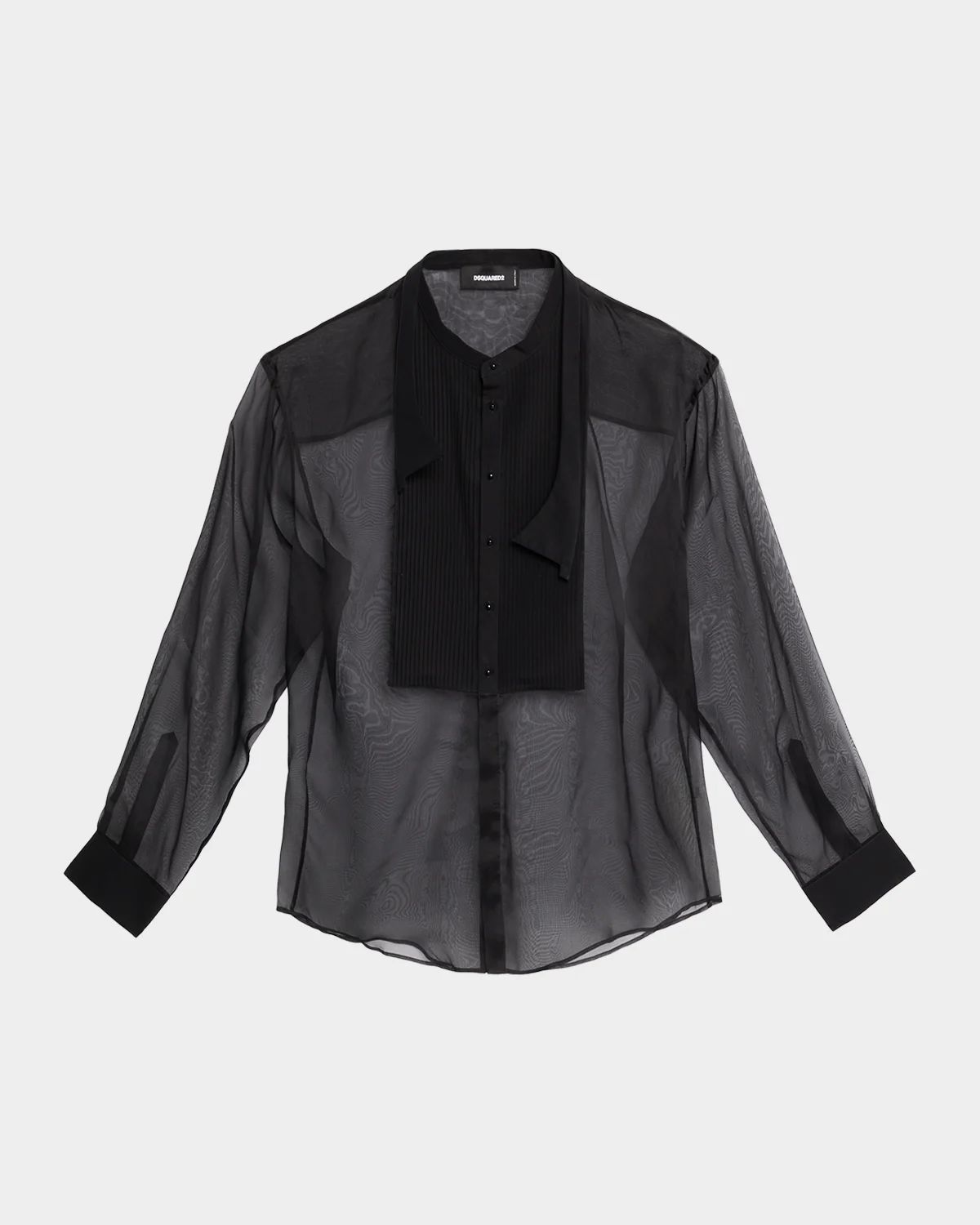 Men & apos;s Bow Tie Drop-Shoulder Sheer Silk Shirt