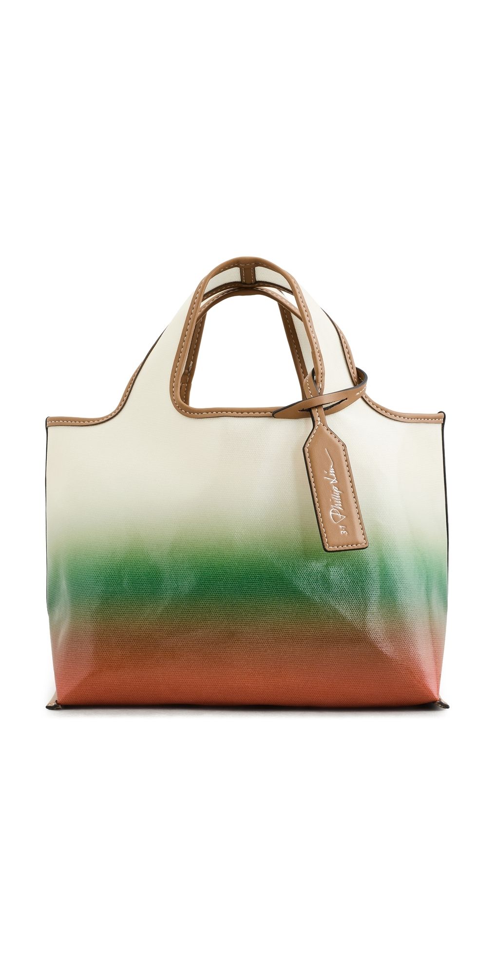 3.1 Phillip Lim Coated Ombre Canvas Mini Market Tote Flame/Cactus Multi One Size