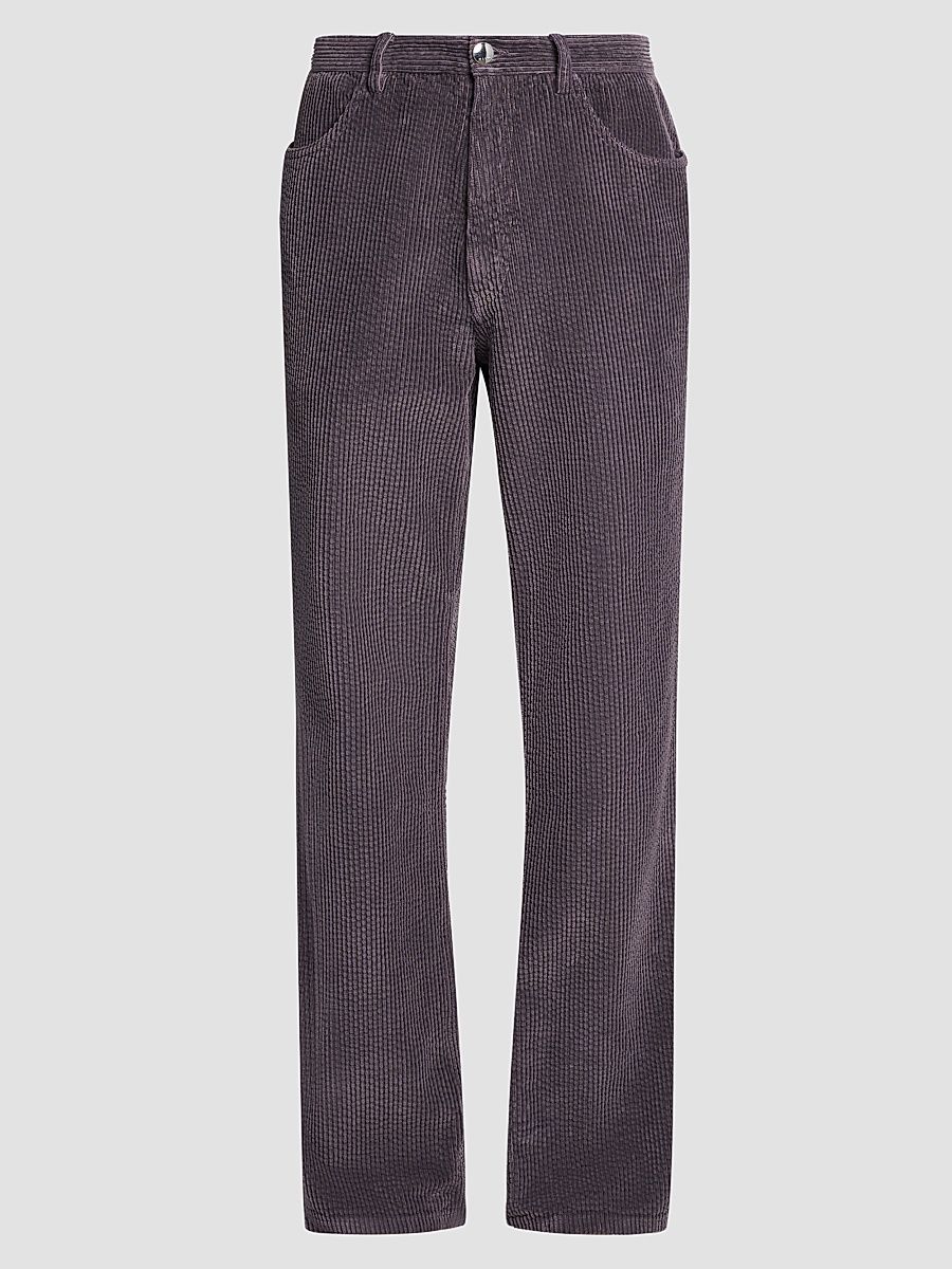 Men's Cotton Corduroy Straight-Leg Pants - Deep Purple - Size 38