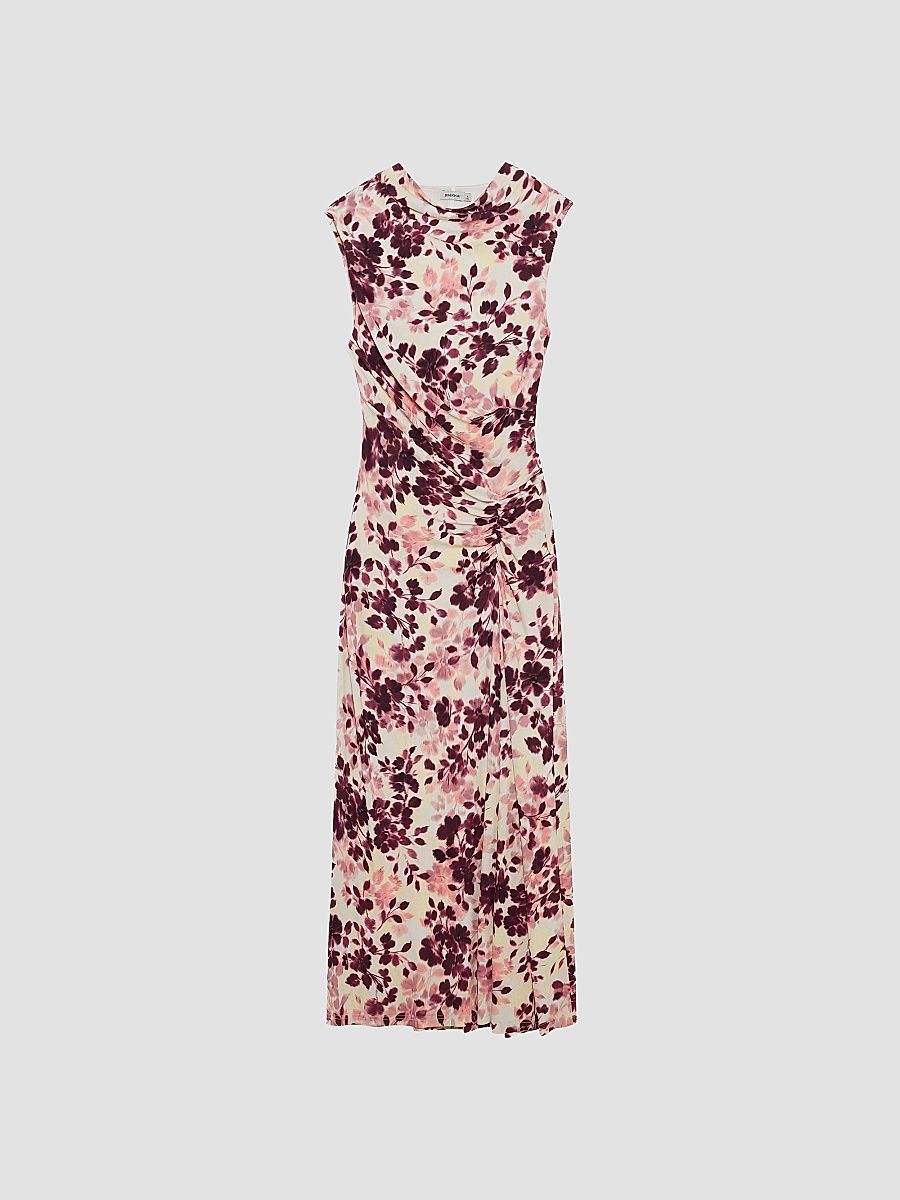 Women's Acacia Floral Jersey Midi Dress - Fig Multi - Size XL