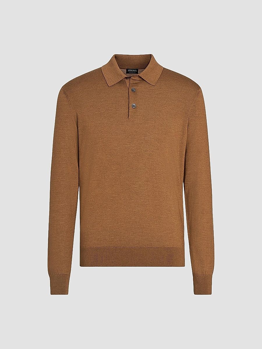 ZEGNA Men's Cashseta Polo Shirt - Foliage - Size 50