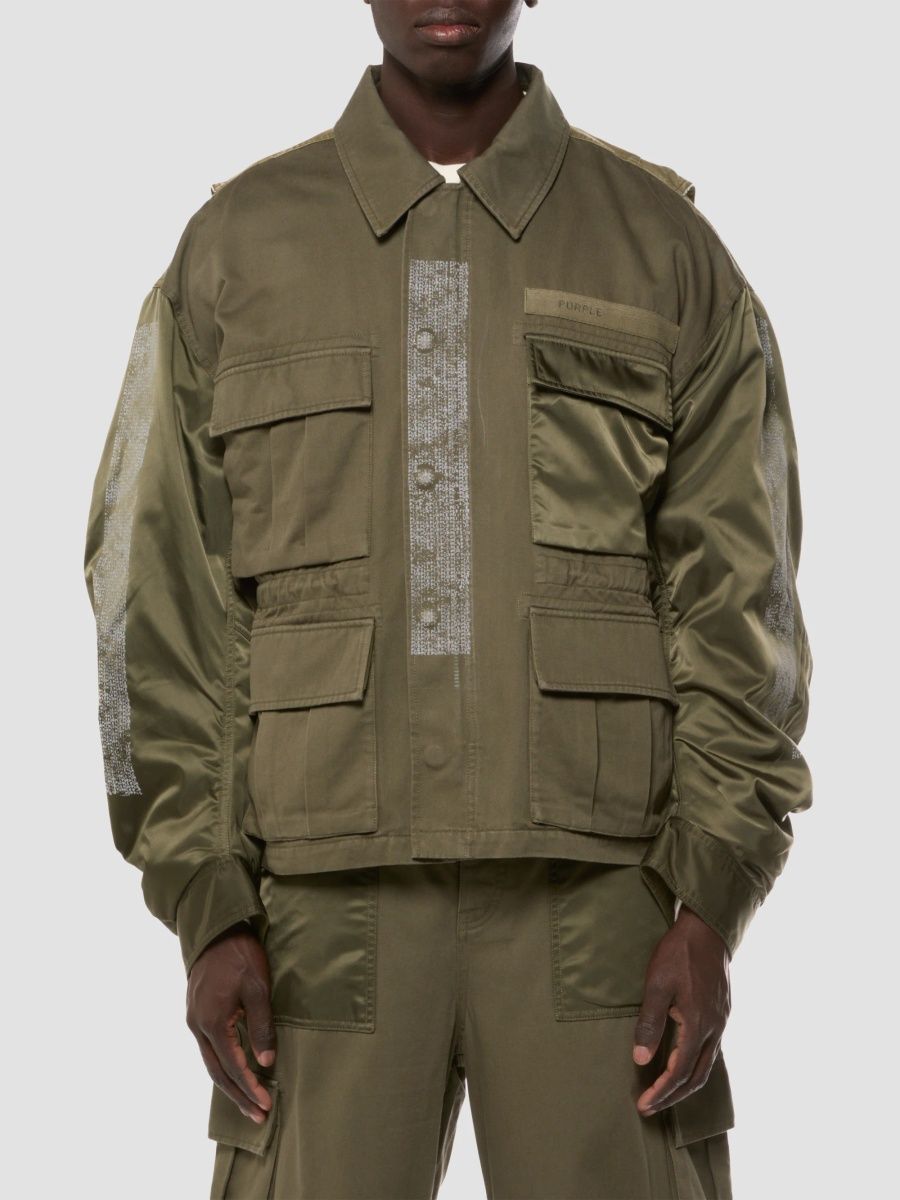 Purple Brand Men's Field Bomber Jacket - Green - Size XXL