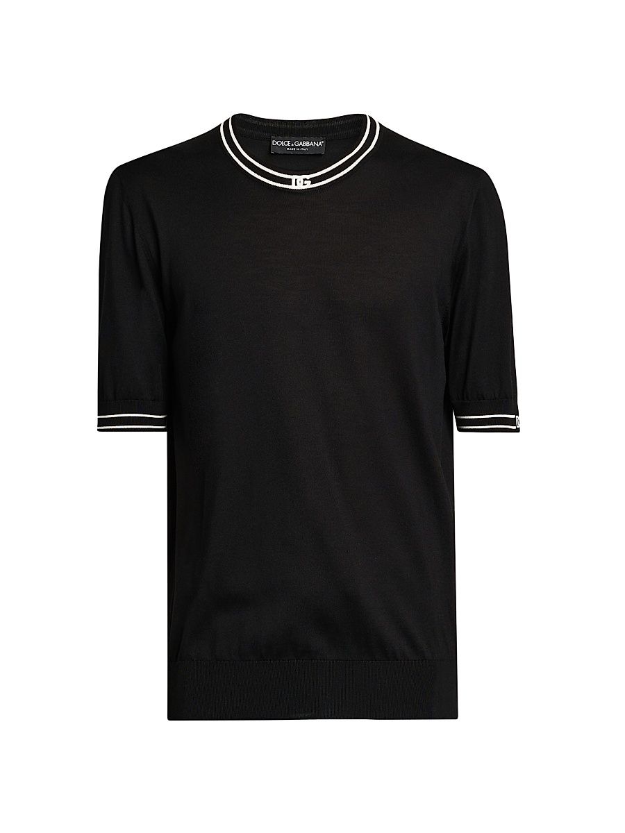 Men's Nero Logo Silk T-Shirt - Nero - Size 46
