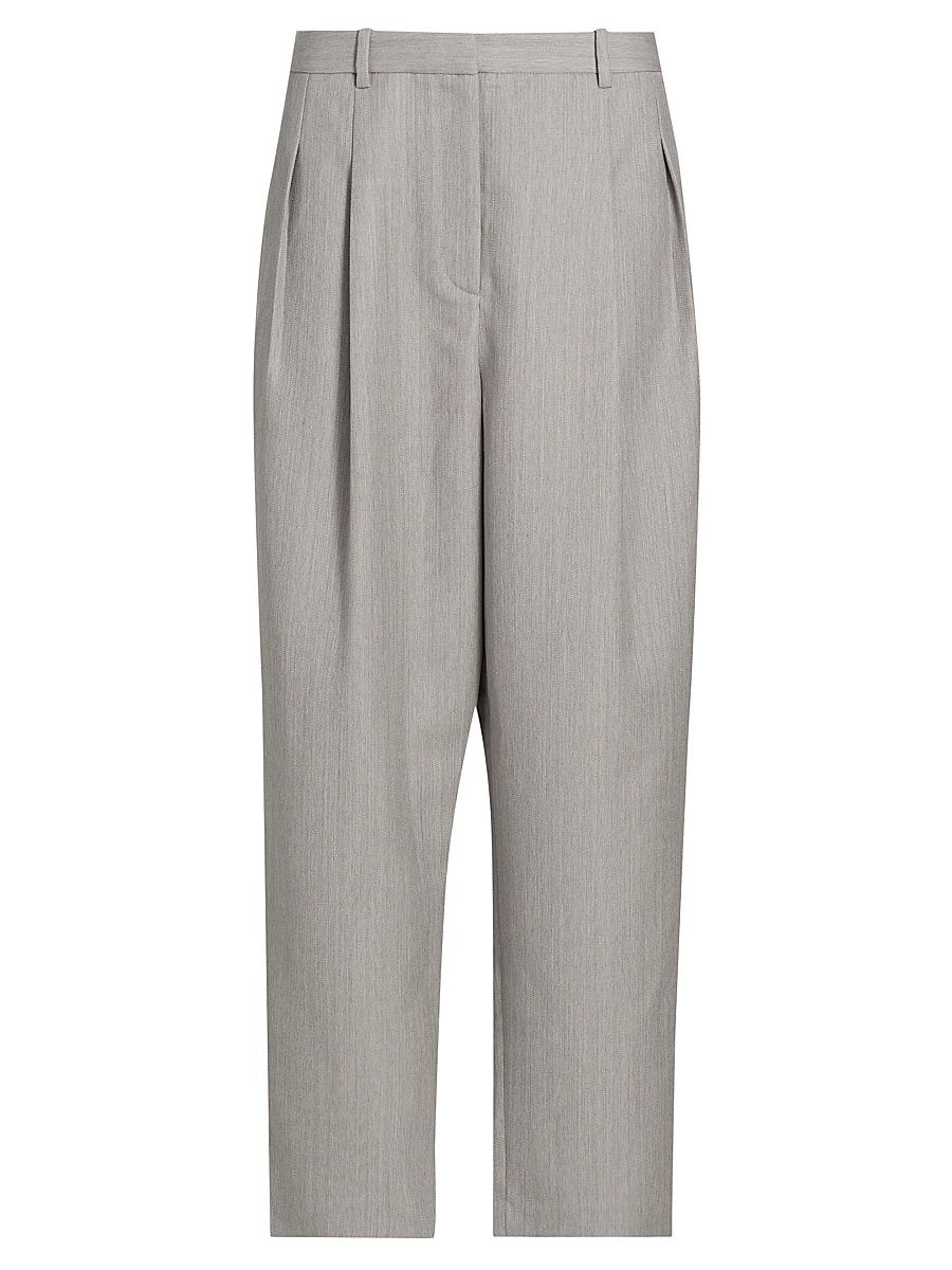 Women's Fulton St. Pleated Wool Pants - Light Heather Grey - Size 10
