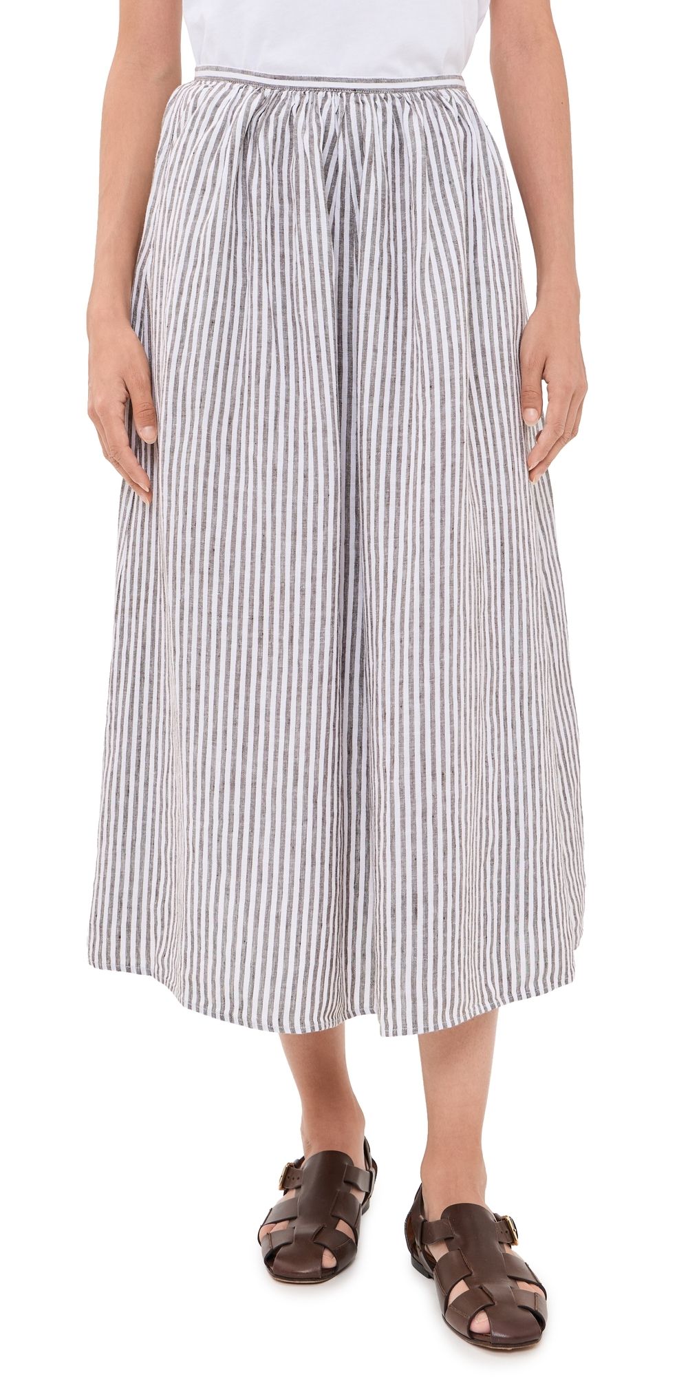Alex Mill Charlie Linen Skirt Espresso/Ivory M