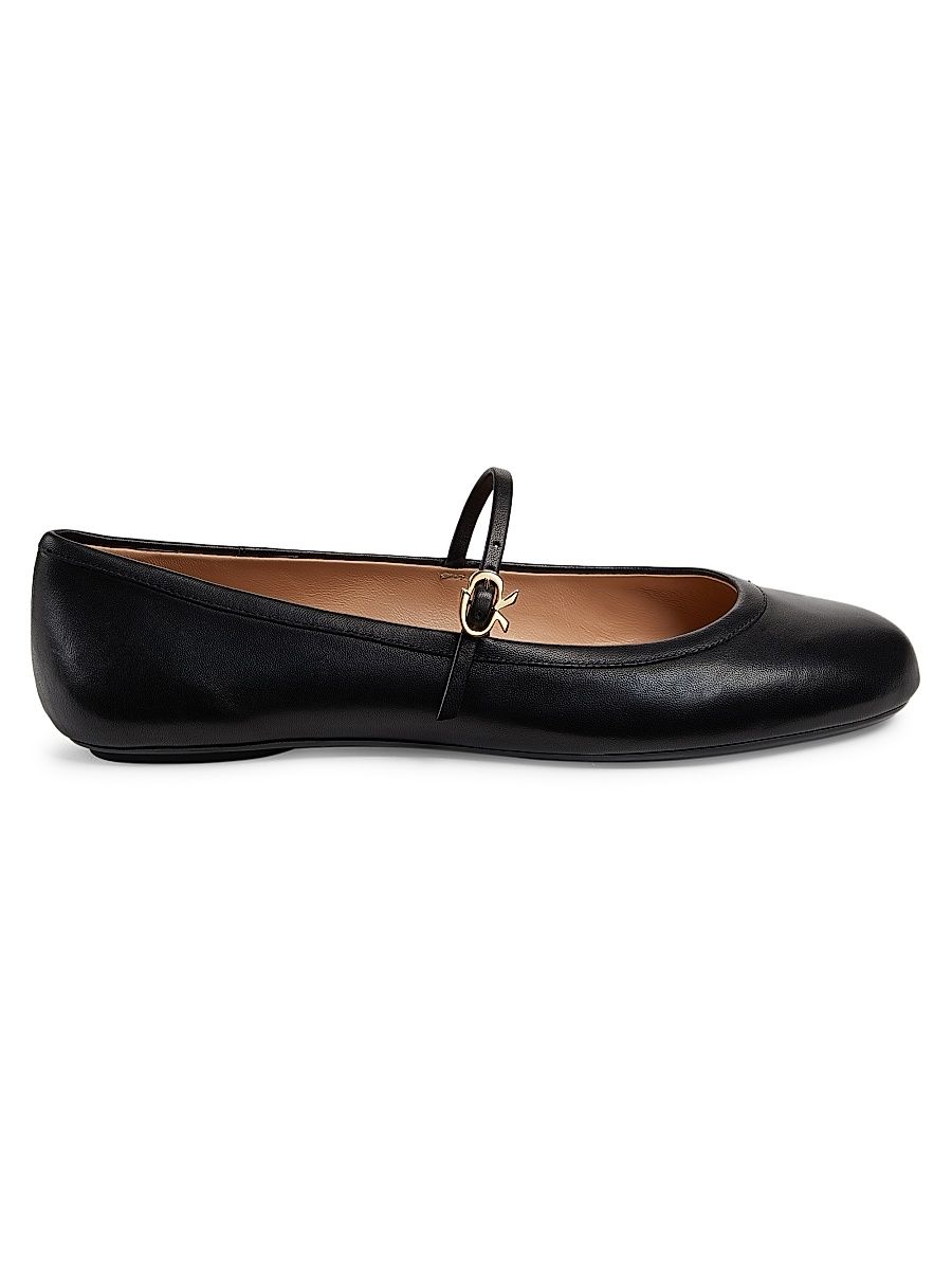 Women's Carla Leather Ballet Flats - Black - Size 12