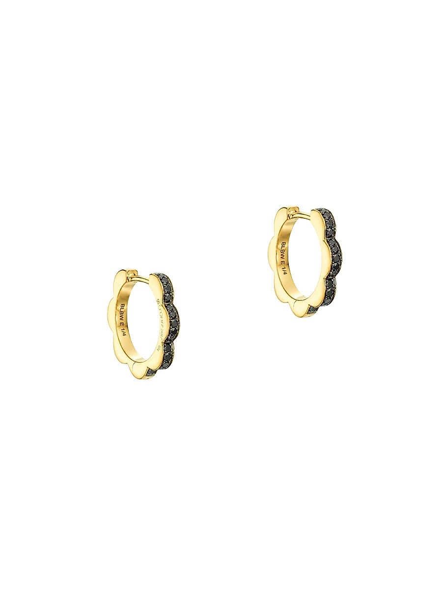 Women's Bloom 18K Yellow Gold & Diamond Small Triplet Hoop Earrings - Gold
