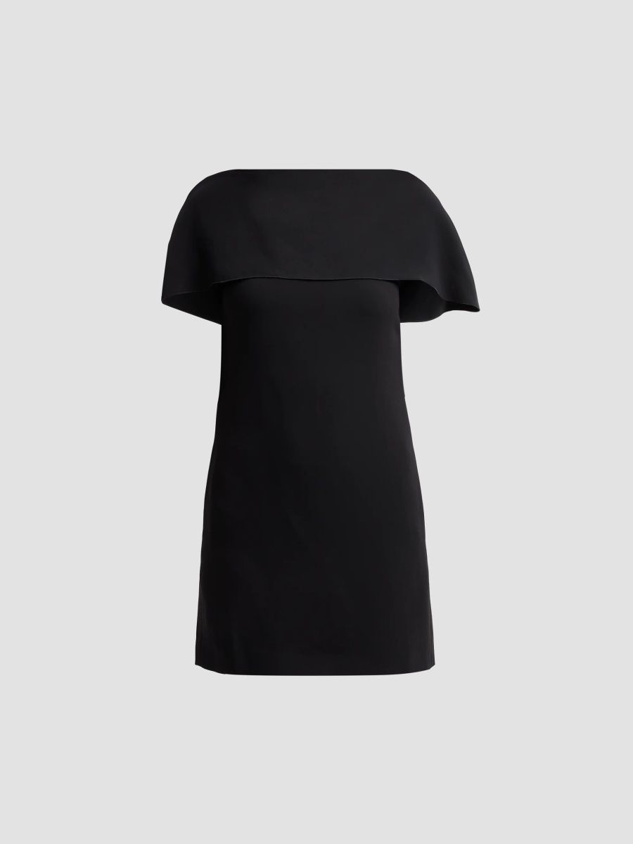 Alberta Ferretti Women's Cape Crepe Mini Dress - Black - Size 14