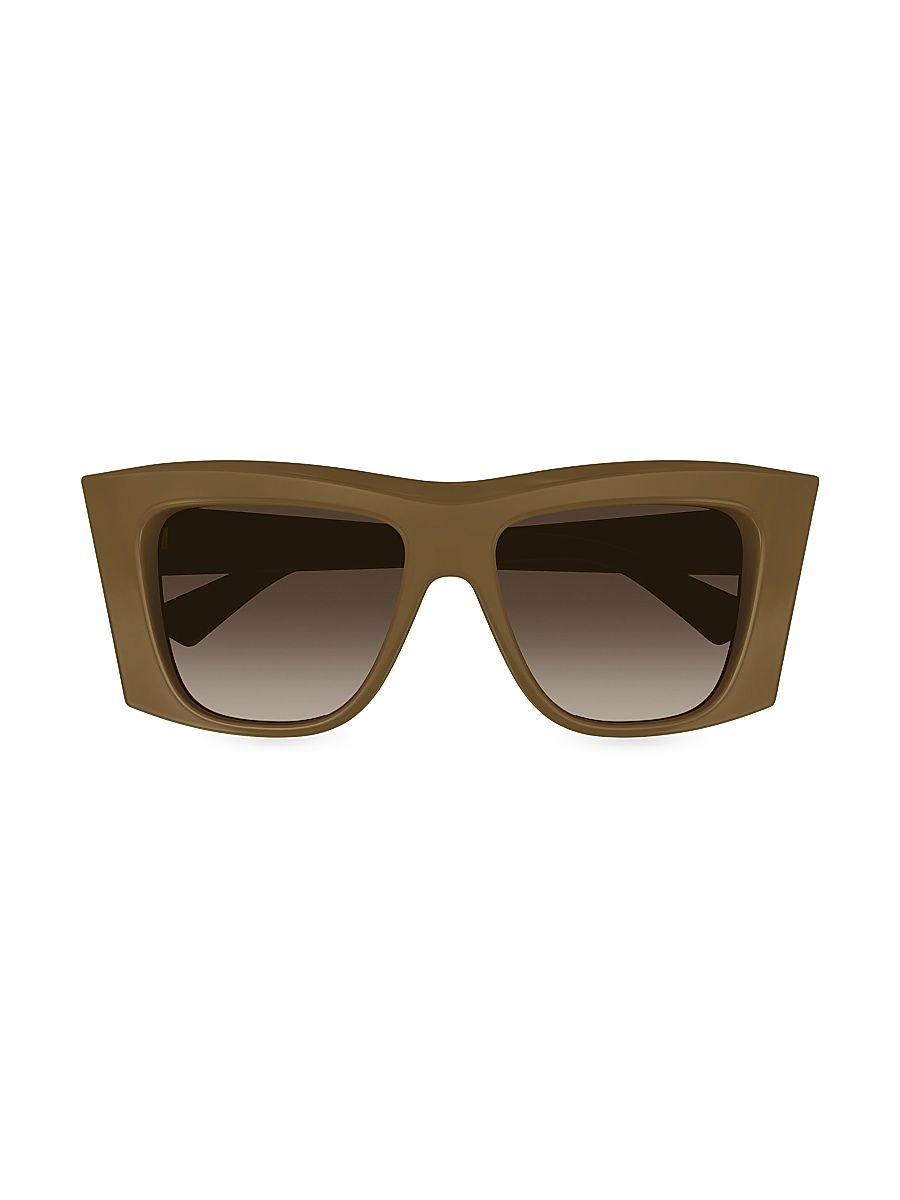 Women's Edgy 54MM Rectangular Sunglasses - Brown