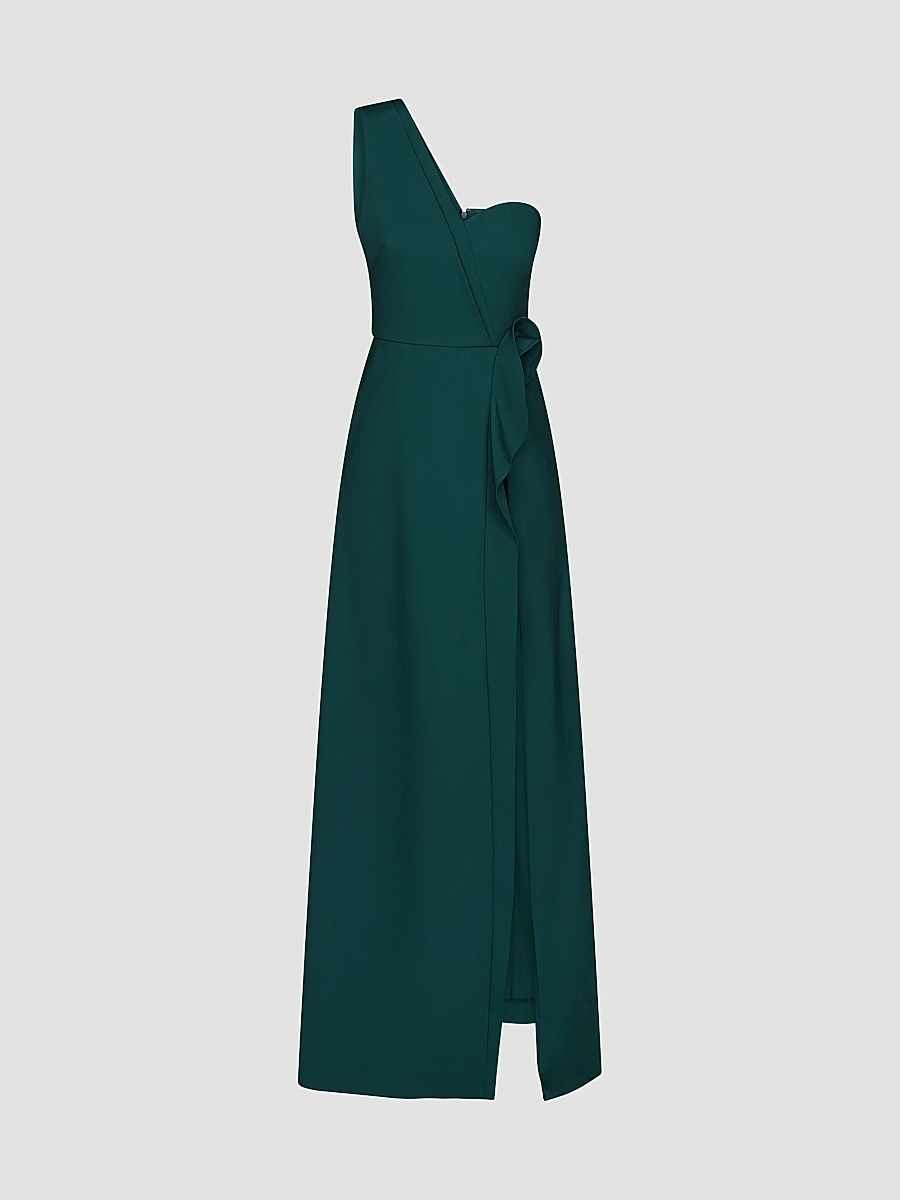 Women's Ruth One-Shoulder Jumpsuit - Deep Teal - Size 16
