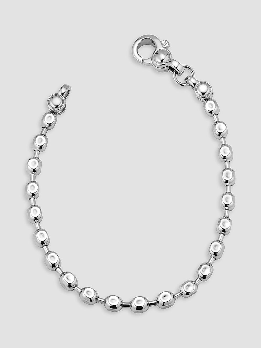 Men's Axis Bead Bracelet in Sterling Silver - Silver
