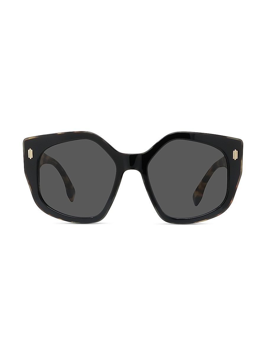 Women's 55MM Geometric Logo Sunglasses - Black