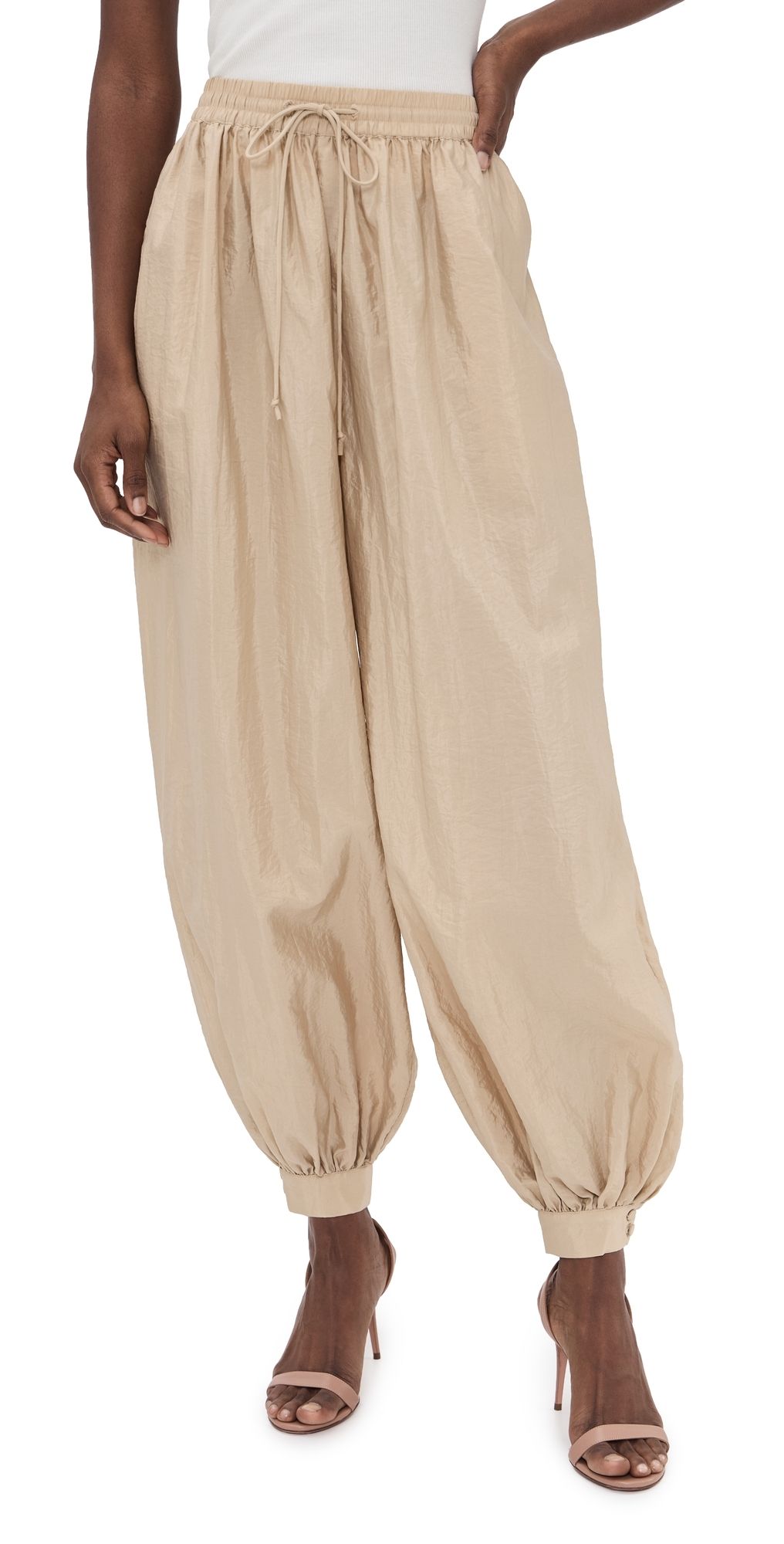 Cinq à Sept Tumbled Woven Verne Pants Khaki L