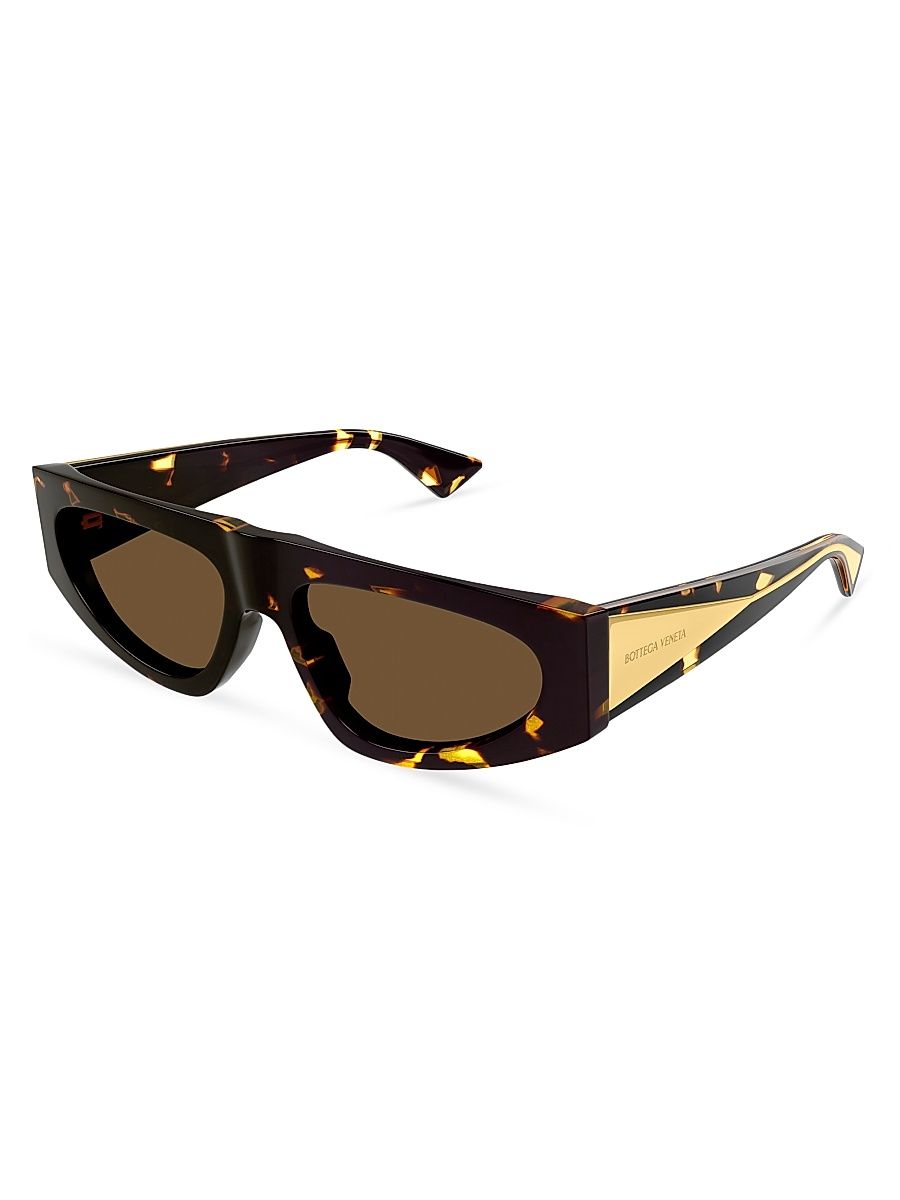 Women's Nude Triangle 57MM Geometric Sunglasses - Havana Brown