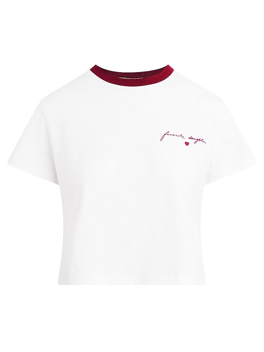 Women's The Cropped Signature Logo T-Shirt - Off White Ras - Size XS