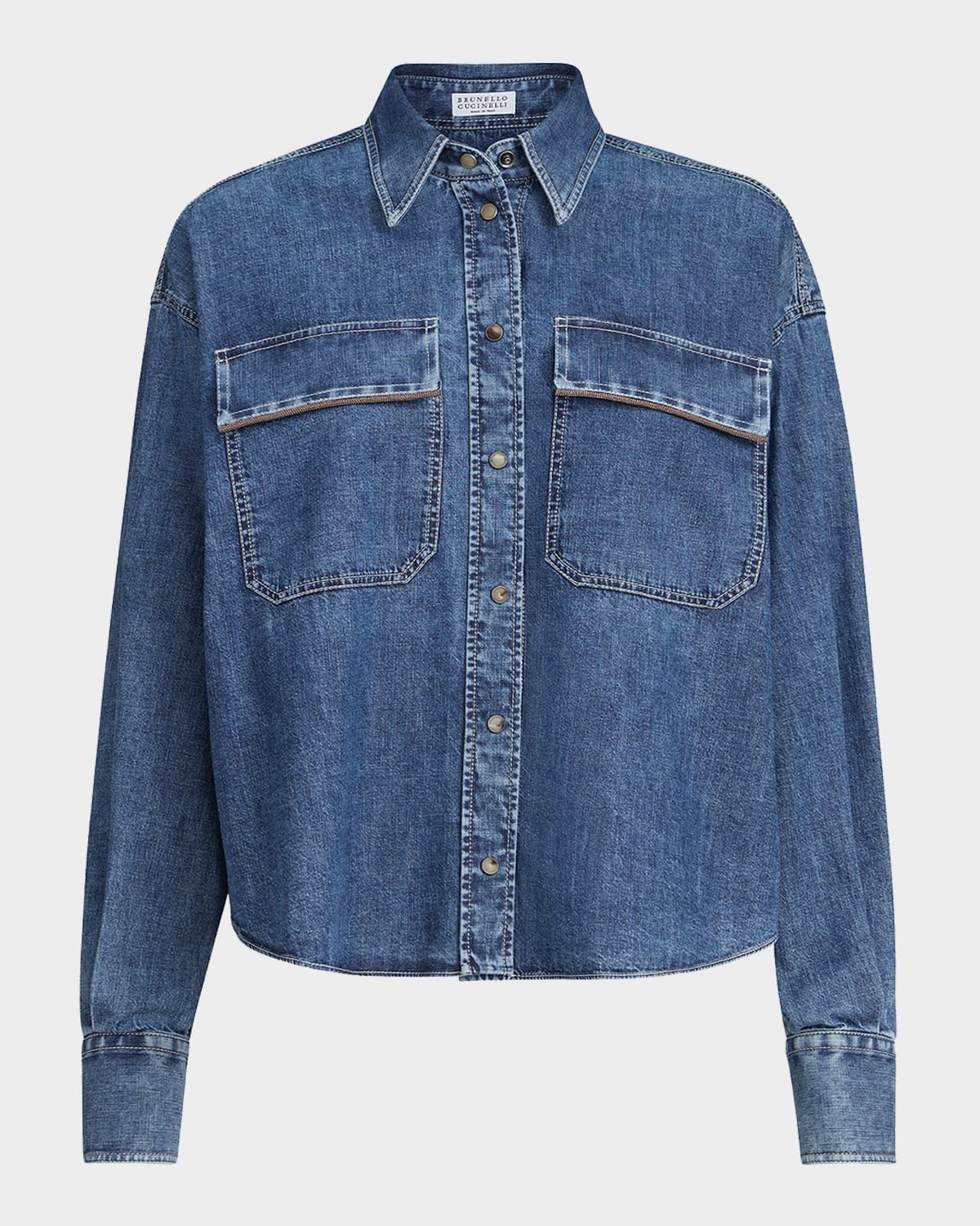 Super Light Denim Button-Down Shirt
