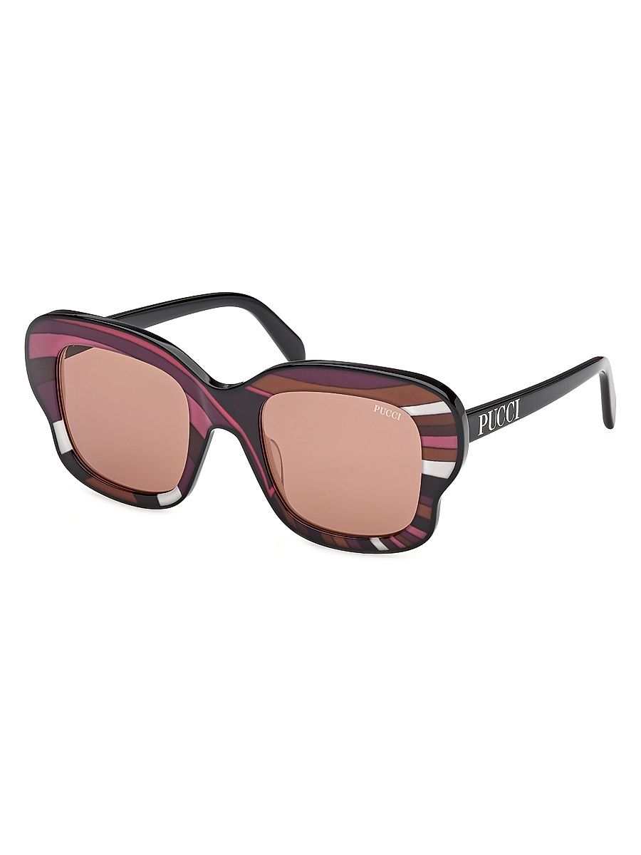 Women's 52MM Butterfly Sunglasses - Multicolor Brown
