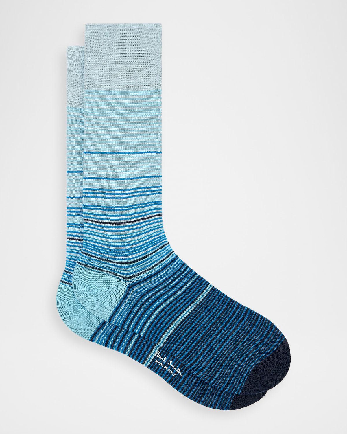 Men & apos;s Marcel Ombre Thin Stripe Cotton Crew Socks