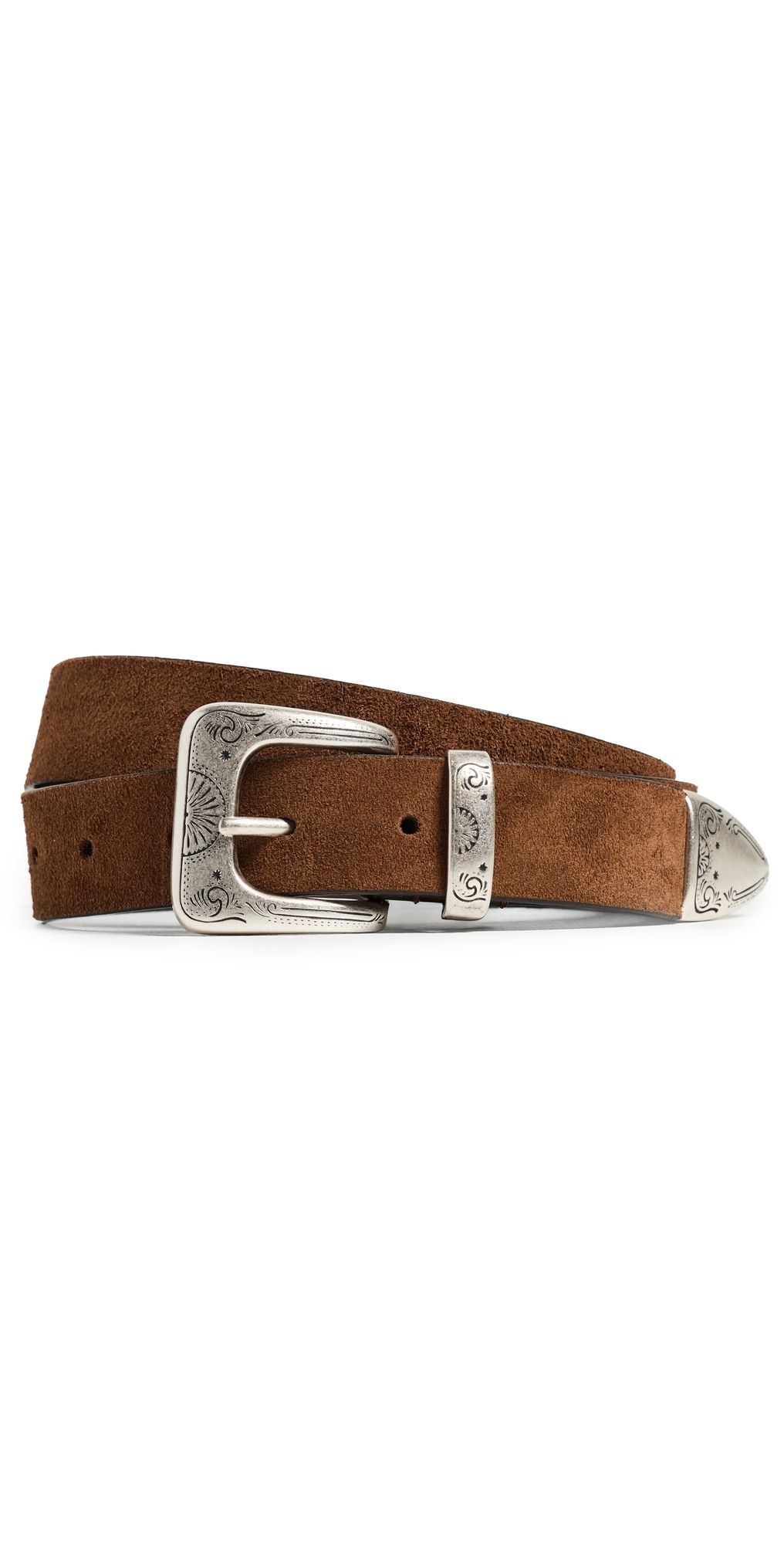 Anderson's Narrow Casual Nubuck Belt Mid Brown 70