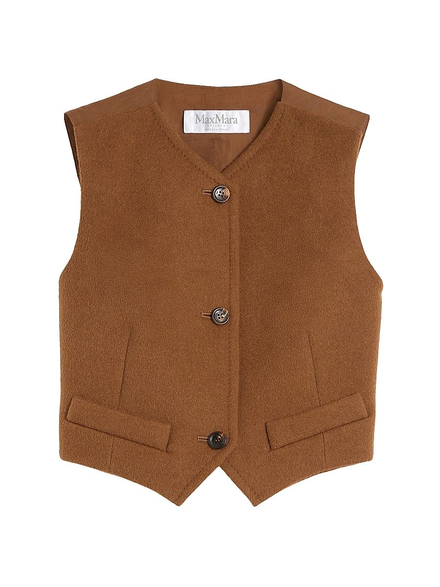 Women's Lightweight Camel Waistcoat - Tobacco - Size 12