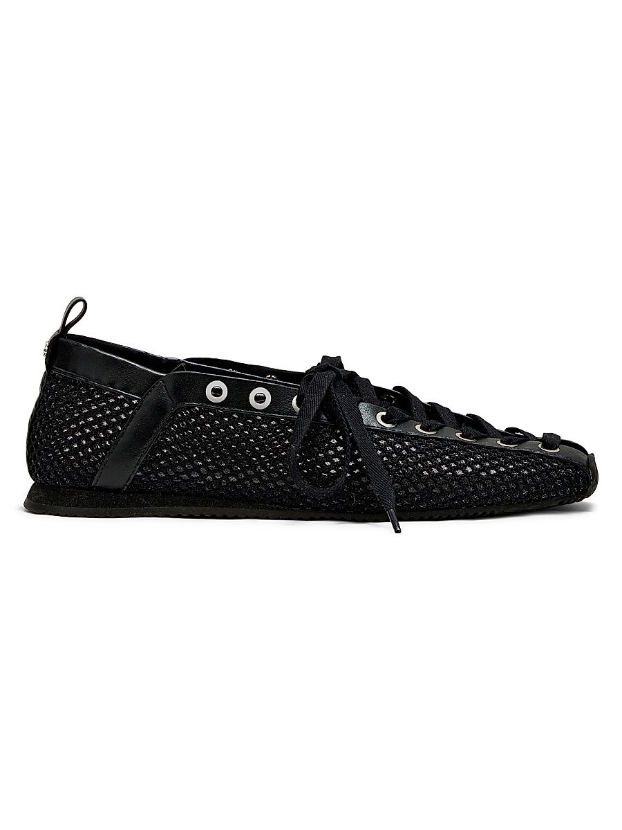 Women's Sporty Ballerina Mesh Flats - Black - Size 6