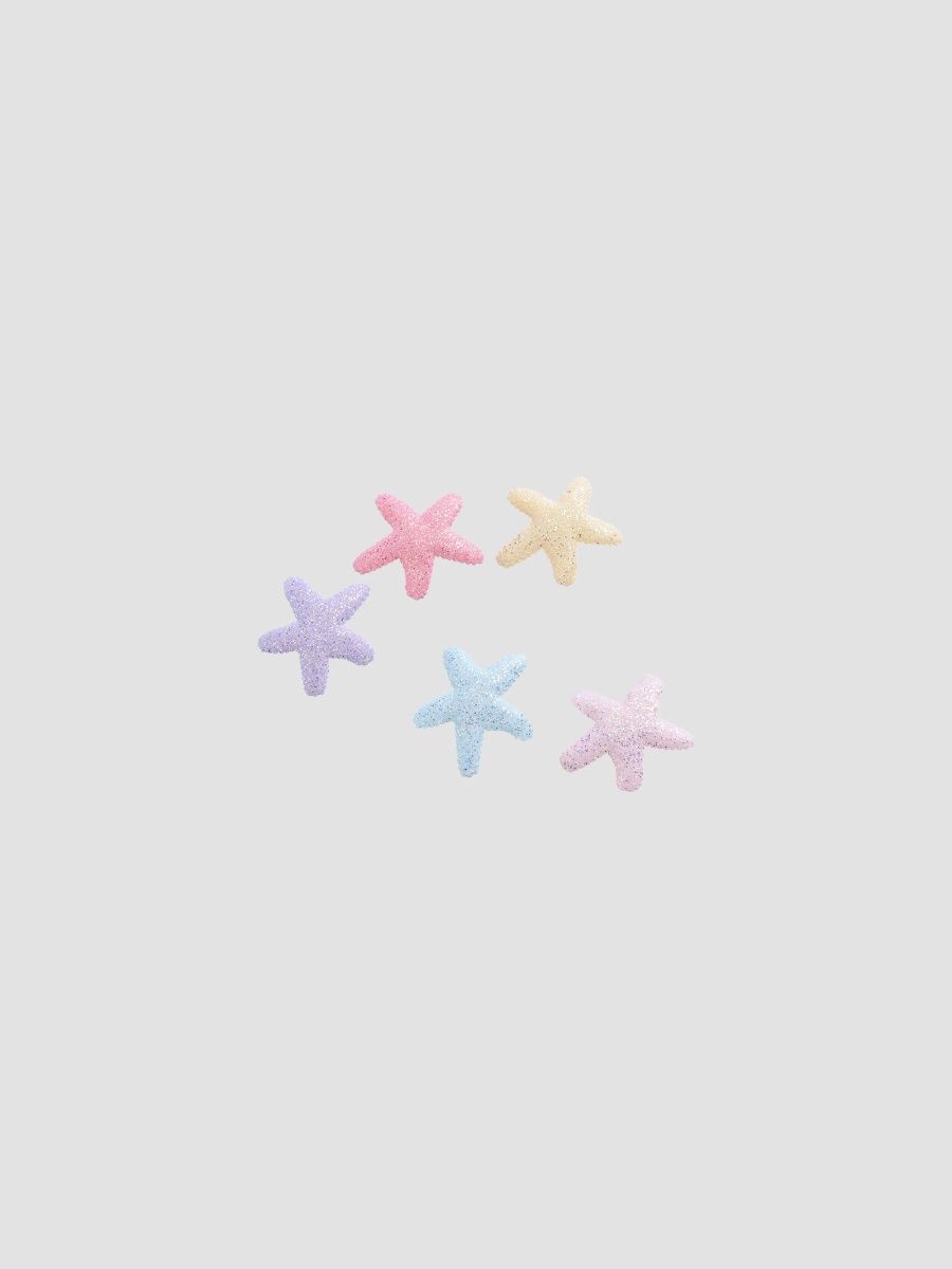 Mimi Tutu Girl's Girl's Textured Starfish Hair Clip Set - Multicolor