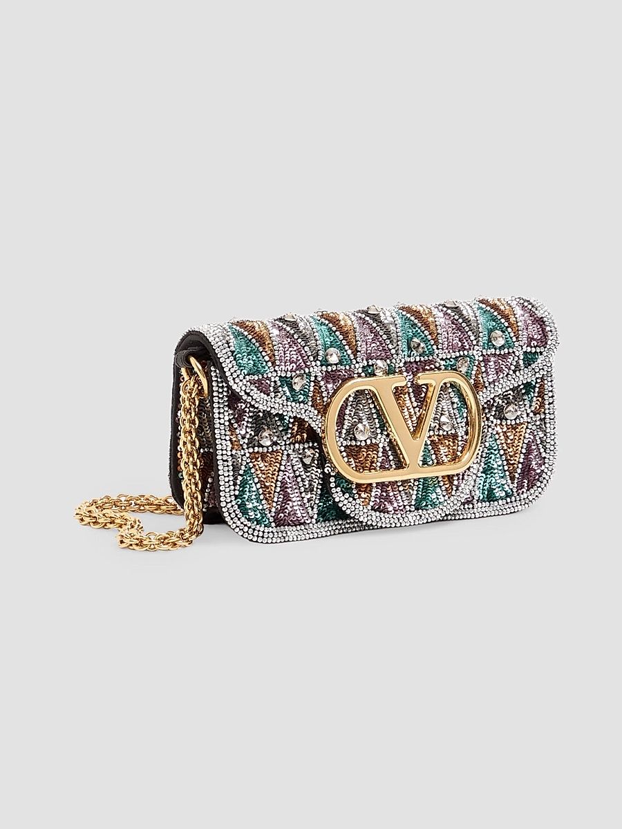 Valentino Women's Locò Small Embroidered Shoulder Bag - Multicolor