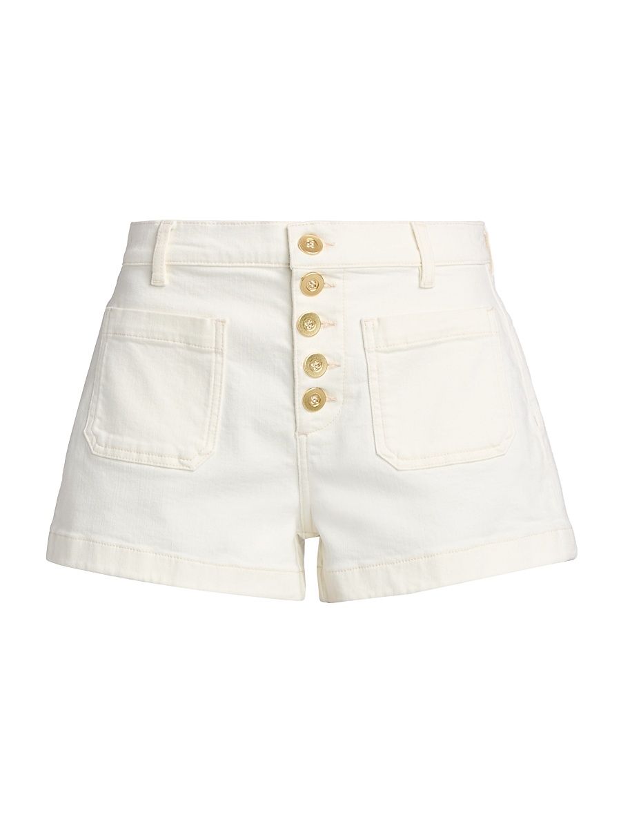 Women's Cindy Button-Fly Denim Shorts - White - Size 31